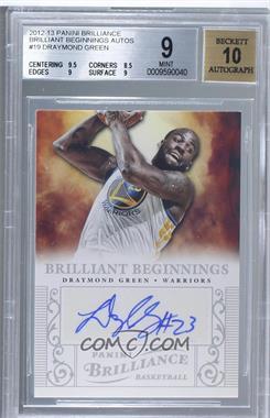 2012-13 Panini Brilliance - Brilliant Beginnings Autographs #19 - Draymond Green [BGS 9 MINT]