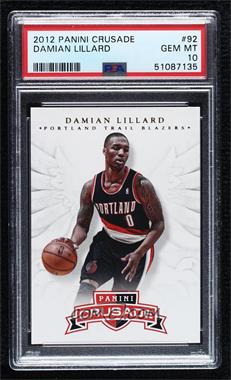 2012-13 Panini Crusade - [Base] #92 - Damian Lillard [PSA 10 GEM MT]