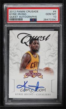 2012-13 Panini Crusade - Quest Autographs #4 - Kyrie Irving [PSA 10 GEM MT]