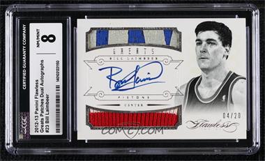 2012-13 Panini Flawless - Greats Patches Dual Autographs #23 - Bill Laimbeer /20 [CGC 8 NM/Mint]