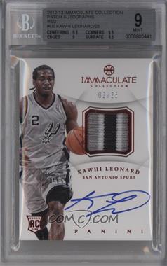 2012-13 Panini Immaculate Collection - Autograph Patch - Red #AP-LE - Kawhi Leonard /25 [BGS 9 MINT]