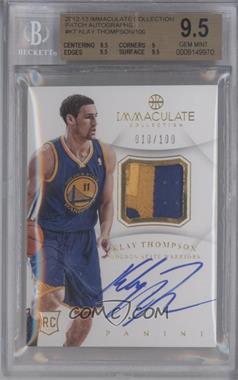 2012-13 Panini Immaculate Collection - Autograph Patch #AP-KT - Klay Thompson /100 [BGS 9.5 GEM MINT]