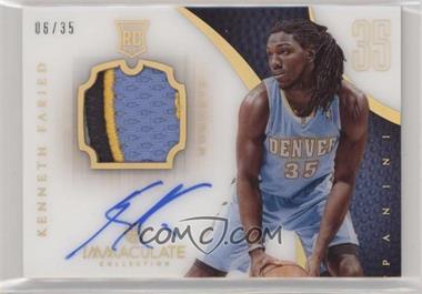 2012-13 Panini Immaculate Collection - [Base] - Jersey Number #119 - Rookie Patch Autograph - Kenneth Faried /35
