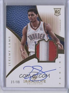 2012-13 Panini Immaculate Collection - [Base] #144 - Rookie Patch Autograph - Jeremy Lamb /99