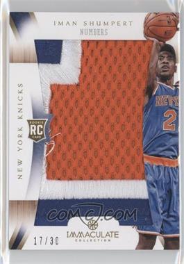 2012-13 Panini Immaculate Collection - Immaculate Patches - Numbers #IP-IS - Iman Shumpert /30