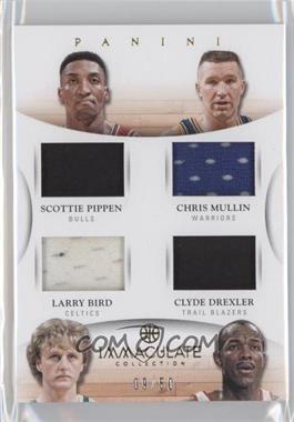 2012-13 Panini Immaculate Collection - Immaculate Quad Materials #36 - Scottie Pippen, Chris Mullin, Larry Bird, Clyde Drexler /50