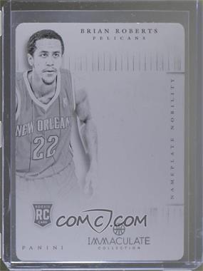 2012-13 Panini Immaculate Collection - Nameplate Nobility - Printing Plate Black #NN-1 - Brian Roberts /1