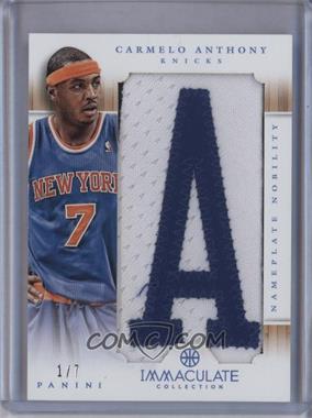 2012-13 Panini Immaculate Collection - Nameplate Nobility #NN-CA - Carmelo Anthony /7