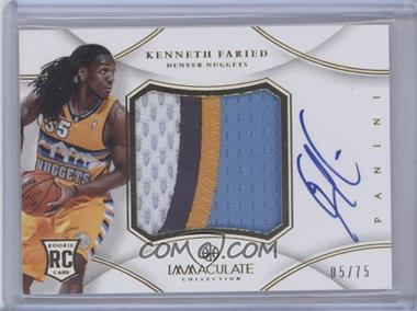 2012-13 Panini Immaculate Collection - Premium Patches Signatures #PP-KF - Kenneth Faried /75