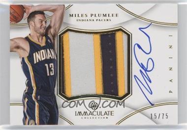 2012-13 Panini Immaculate Collection - Premium Patches Signatures #PP-PL - Miles Plumlee /75