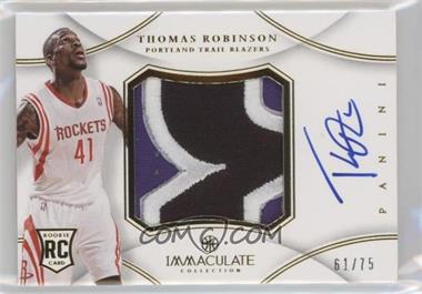 2012-13 Panini Immaculate Collection - Premium Patches Signatures #PP-RB - Thomas Robinson /75