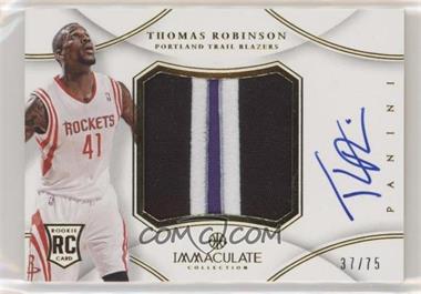 2012-13 Panini Immaculate Collection - Premium Patches Signatures #PP-RB - Thomas Robinson /75