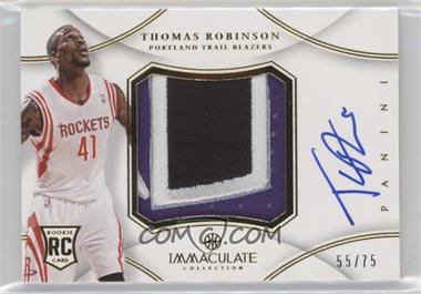 2012-13 Panini Immaculate Collection - Premium Patches Signatures #PP-RB - Thomas Robinson /75