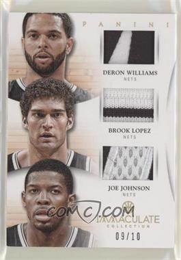 2012-13 Panini Immaculate Collection - Trios Materials - Prime #40 - Deron Williams, Brook Lopez, Joe Johnson /10