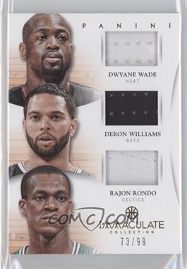 2012-13 Panini Immaculate Collection - Trios Materials #17 - Dwyane Wade, Deron Williams, Rajon Rondo /99