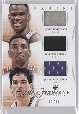 2012-13 Panini Immaculate Collection - Trios Materials #47 - David Robinson, Scottie Pippen, John Stockton /99