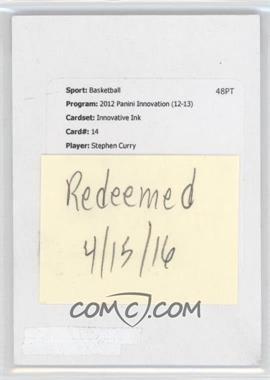 2012-13 Panini Innovation - Innovative Ink #14 - Stephen Curry [Being Redeemed]