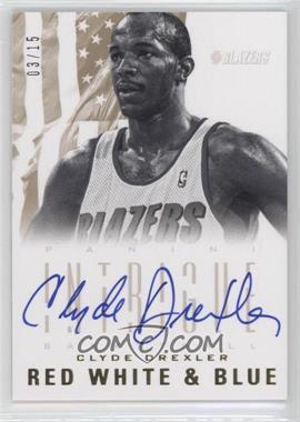 2012-13 Panini Intrigue - Red White and Blue Autographs #21 - Clyde Drexler /15