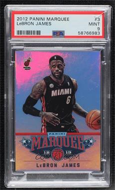 2012-13 Panini Marquee - [Base] #3 - LeBron James [PSA 9 MINT]