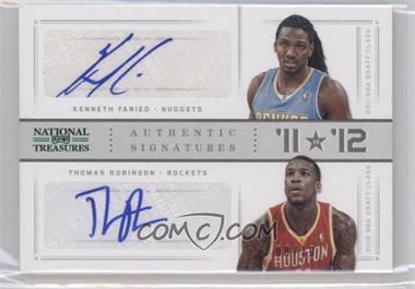 2012-13 Panini National Treasures - '11 vs '12 Signatures - Emerald #5 - Kenneth Faried, Thomas Robinson /10