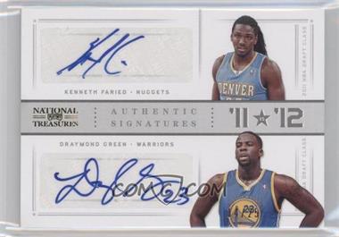 2012-13 Panini National Treasures - '11 vs '12 Signatures - Gold #100 - Draymond Green, Kenneth Faried /25