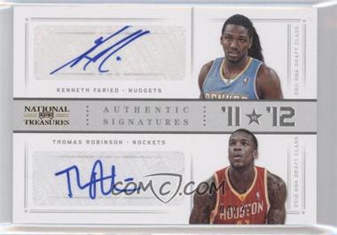 2012-13 Panini National Treasures - '11 vs '12 Signatures - Gold #5 - Kenneth Faried, Thomas Robinson /25