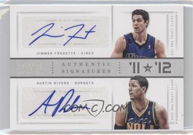 2012-13 Panini National Treasures - '11 vs '12 Signatures - Platinum #10 - Austin Rivers, Jimmer Fredette /1