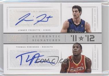 2012-13 Panini National Treasures - '11 vs '12 Signatures - Platinum #62 - Jimmer Fredette, Thomas Robinson /1