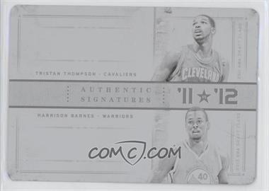 2012-13 Panini National Treasures - '11 vs '12 Signatures - Printing Plate Black #24 - Harrison Barnes, Tristan Thompson /1