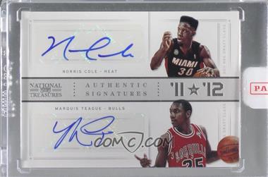 2012-13 Panini National Treasures - '11 vs '12 Signatures - Silver #28 - Marquis Teague, Norris Cole /49