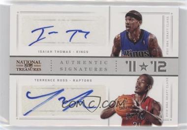 2012-13 Panini National Treasures - '11 vs '12 Signatures #37 - Isaiah Thomas, Terrence Ross /99