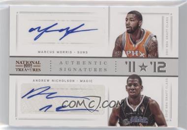 2012-13 Panini National Treasures - '11 vs '12 Signatures #54 - Andrew Nicholson, Marcus Morris /99