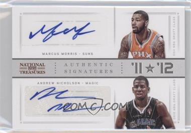 2012-13 Panini National Treasures - '11 vs '12 Signatures #54 - Andrew Nicholson, Marcus Morris /99