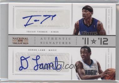 2012-13 Panini National Treasures - '11 vs '12 Signatures #86 - Doron Lamb, Isaiah Thomas /99