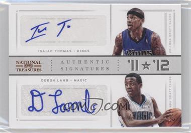 2012-13 Panini National Treasures - '11 vs '12 Signatures #86 - Doron Lamb, Isaiah Thomas /99