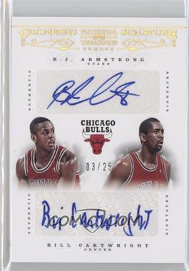 2012-13 Panini National Treasures - Champions Signatures Combos #19 - B.J. Armstrong, Bill Cartwright /25