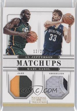 2012-13 Panini National Treasures - Matchups Materials - Prime #43 - Al Jefferson, Marc Gasol /25