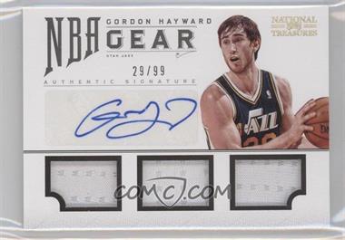 2012-13 Panini National Treasures - NBA Gear Trios Signatures #21 - Gordon Hayward /99