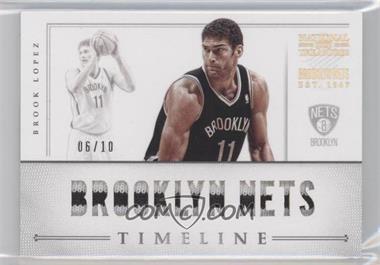 2012-13 Panini National Treasures - Timeline Custom Team Nicknames - Prime #18 - Brook Lopez /10