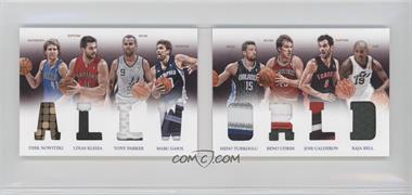 2012-13 Panini Preferred - All-World Material Booklet - Prime #3 - Dirk Nowitzki, Linas Kleiza, Tony Parker, Marc Gasol, Hedo Turkoglu, Beno Udrih, Jose Calderon, Raja Bell /25