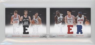 2012-13 Panini Preferred - Center Material Booklet #2 - Spencer Hawes, Tiago Splitter, Enes Kanter, Al Jefferson, Yao Ming, Ben Wallace /199