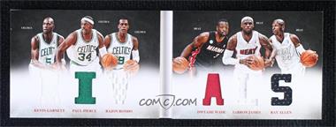 2012-13 Panini Preferred - Rivals Material Booklet #1 - Kevin Garnett, Paul Pierce, Rajon Rondo, Dwyane Wade, LeBron James, Ray Allen /199 [EX to NM]