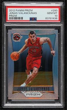 2012-13 Panini Prizm - [Base] - Silver Prizm #280 - Jonas Valanciunas [PSA 10 GEM MT]