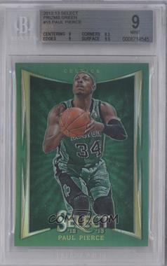 2012-13 Panini Select - [Base] - Industry Summit Green Prizm #15 - Paul Pierce /10 [BGS 9 MINT]