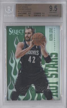 2012-13 Panini Select - Hot Stars - Industry Summit Green Prizm #9 - Kevin Love /15 [BGS 9.5 GEM MINT]