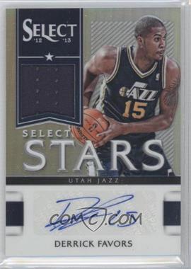 2012-13 Panini Select - Select Stars Jersey Autograph - Silver Prizm #13 - Derrick Favors /49