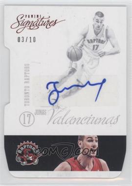 2012-13 Panini Signatures - [Base] - Red Die-Cut #17 - Jonas Valanciunas /10