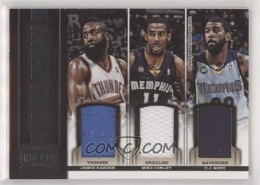 2012-13 Panini Threads - Triple Threats Materials #13 - James Harden, Mike Conley, O.J. Mayo