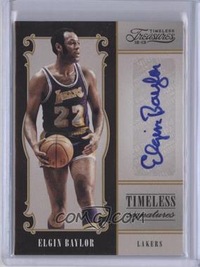 2012-13 Panini Timeless Treasures - Timeless Signatures #8 - Elgin Baylor /49