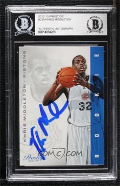 2012-13 Prestige - [Base] #239 - Khris Middleton [BAS BGS Authentic]